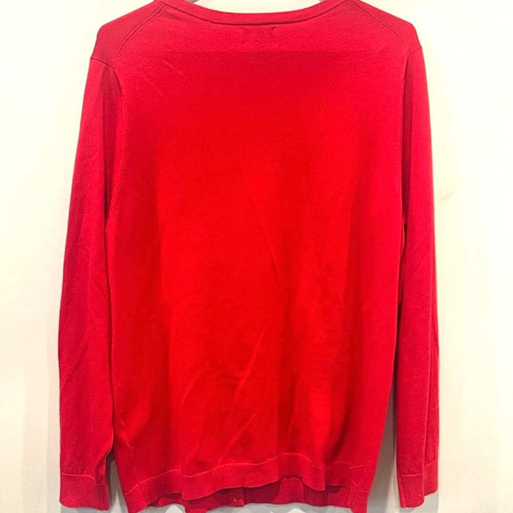 Lands' End Red Long Sleeve Button Up Cardigan Sweater Women’s Size XL NWOT - Picture 6 of 8